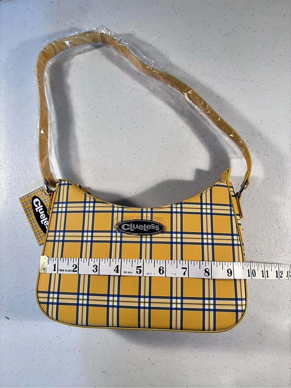 Clueless Yellow Plaid Shoulder Bag Yellow & Blue